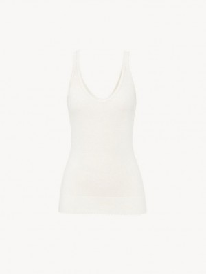 Chloe Klassische Tank Oberteile Weiß | CHE-SR13873