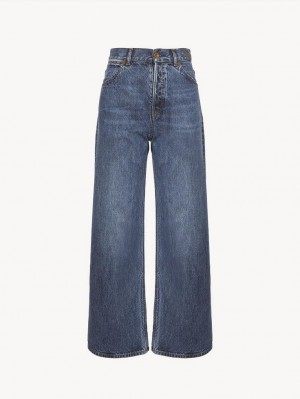 Chloe Stromboli Weite Cropped Jeans Blau | CHE-SR14011