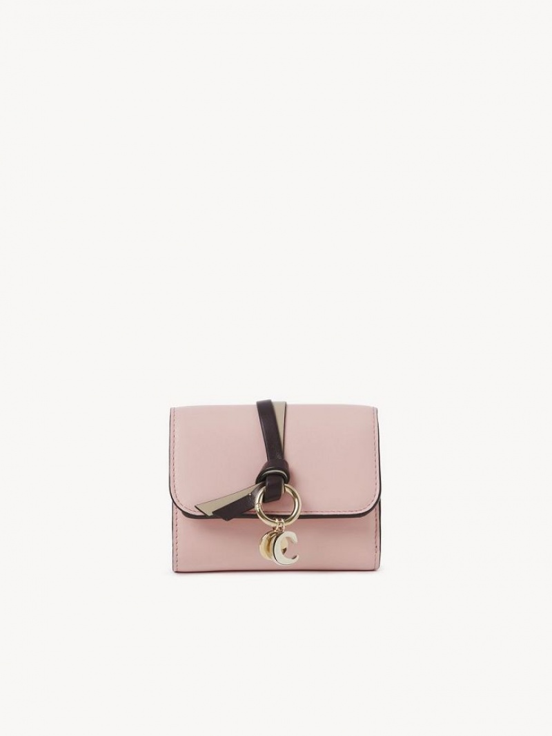 Chloe Alphabet Small Tri-fold Kleine Geldbörse Rosa | CHE-SR14287