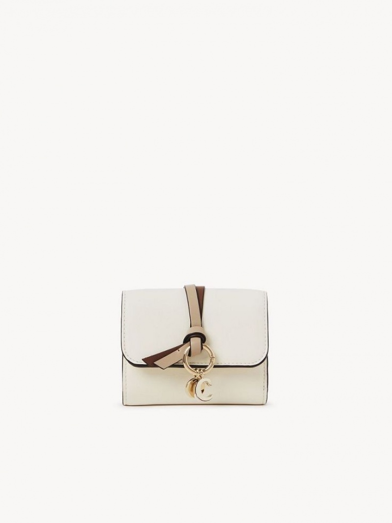Chloe Alphabet Small Tri-fold Kleine Geldbörse Weiß | CHE-SR14288