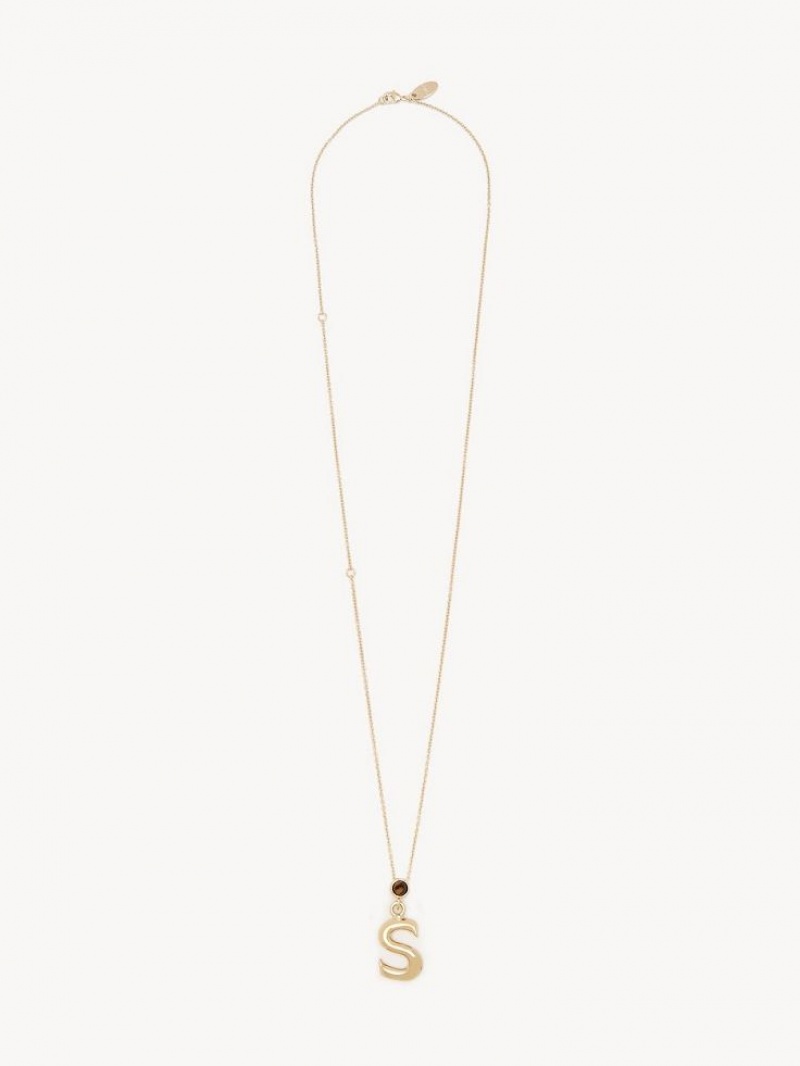 Chloe Alphabet With Pendant Ketten Gold | CHE-SR14337