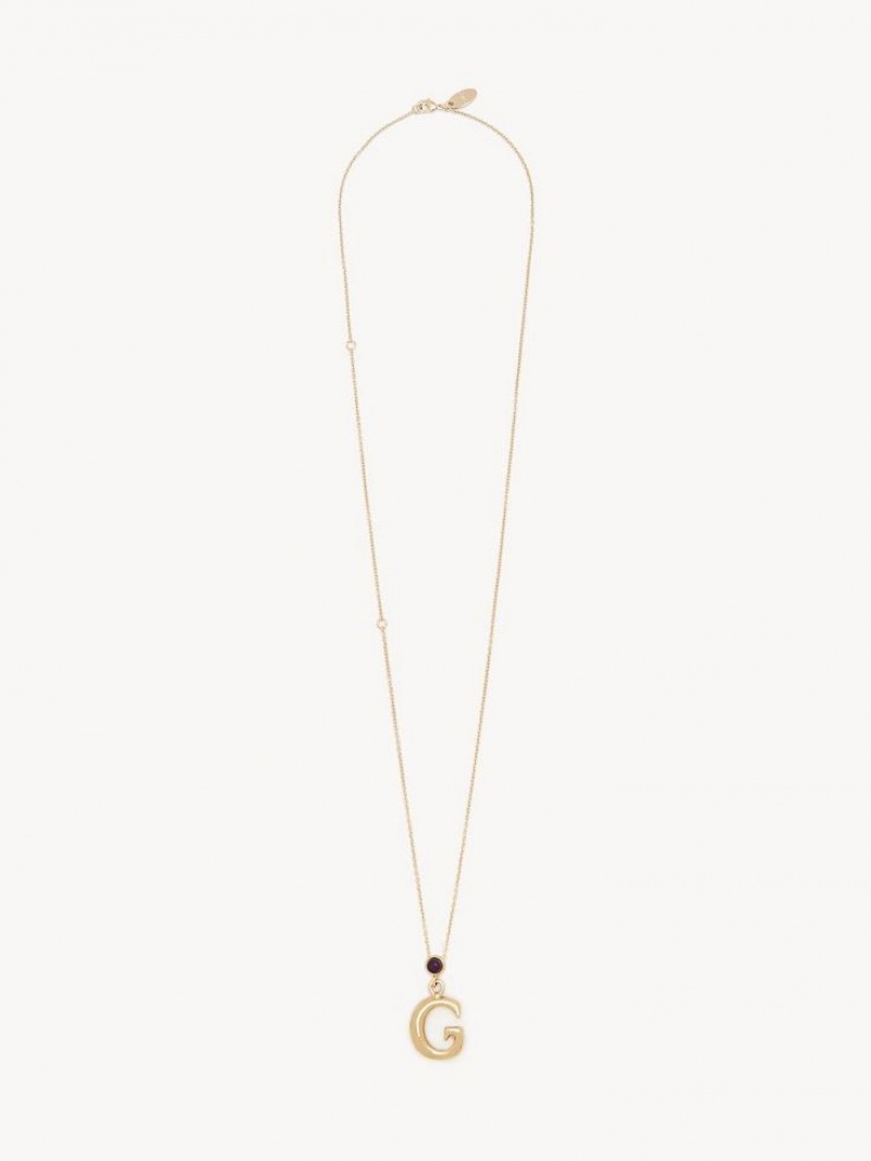 Chloe Alphabet With Pendant Ketten Gold | CHE-SR14349