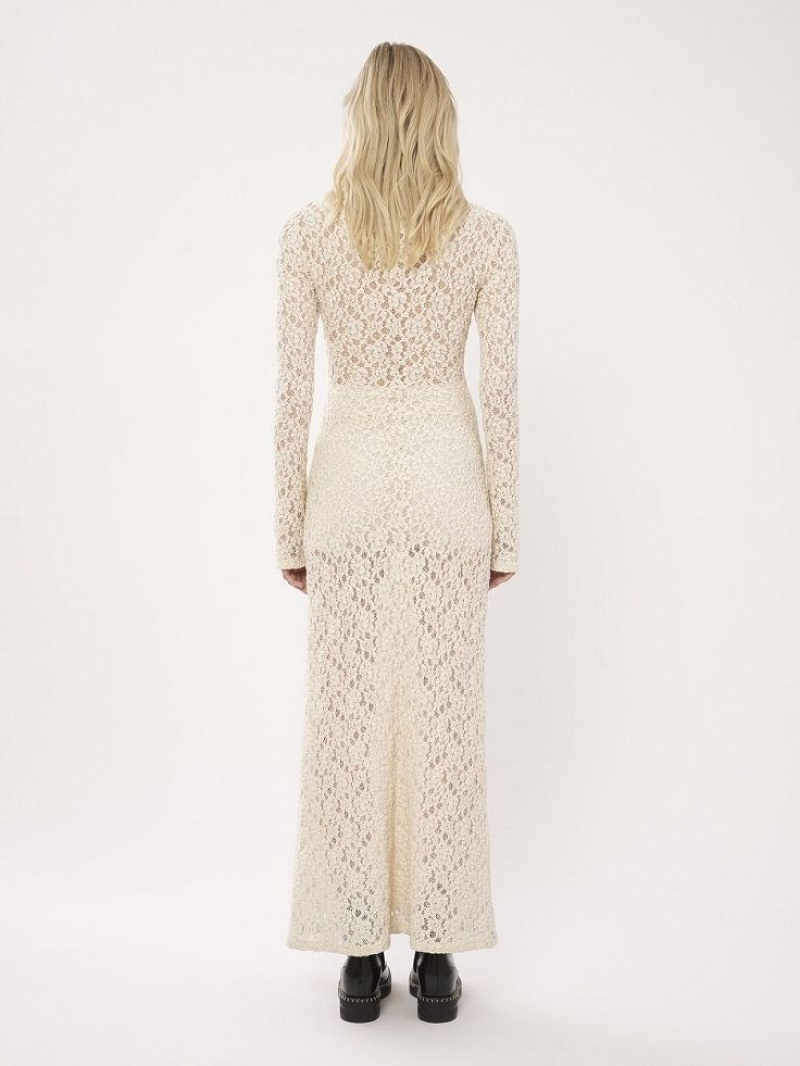 Chloe Fitted Maxi Kleid Weiß | CHE-SR13863