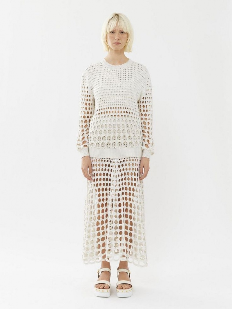 Chloe Generous Strickwaren Weiß | CHE-SR13931