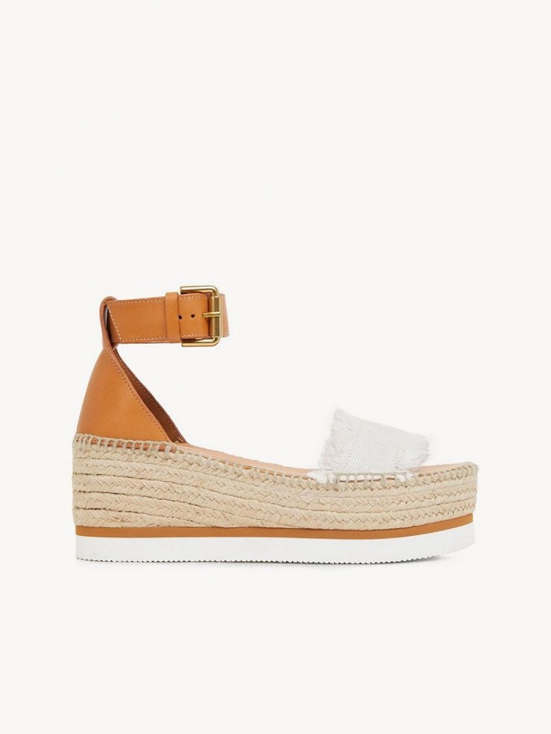 Chloe Glyn Plattform Sandalen Weiß | CHE-SR14826
