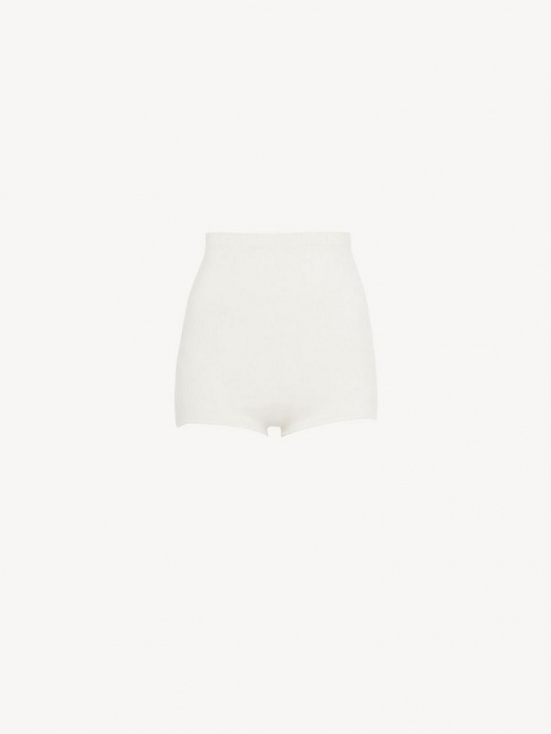 Chloe High-waisted Mini Kurze Hose Weiß | CHE-SR14008