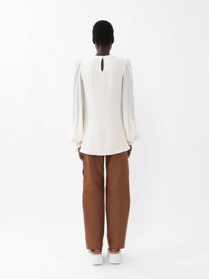 Chloe Knot-detail Oberteile Weiß | CHE-SR13900