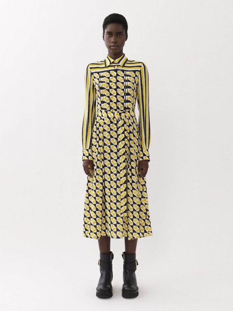 Chloe Midi With Print Kleid Mehrfarbig | CHE-SR13839