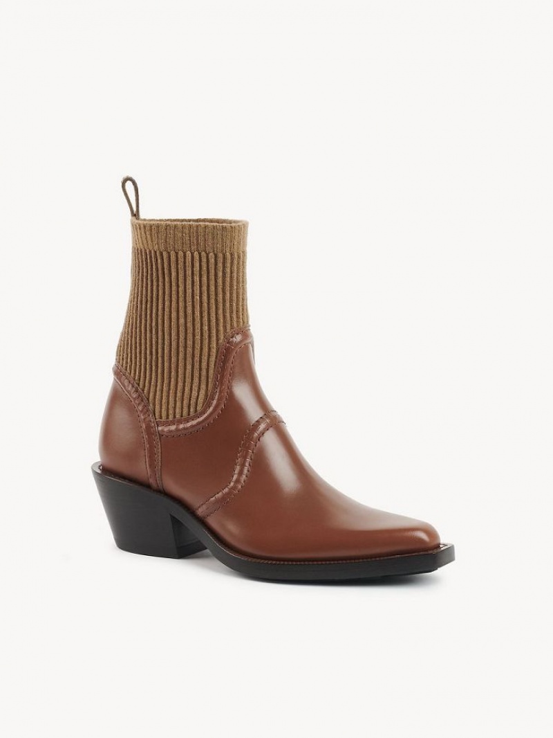 Chloe Nellie Texan Stiefeletten Braun | CHE-SR14204